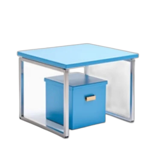 furniture, robot, jewelry, 3d render, concept art, photorealistic, blue, portable transparent PNG cut-out