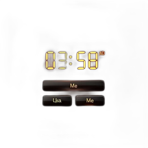 3d render, concept art, photorealistic, digital, clock, black, orange, gradient transparent PNG cut-out