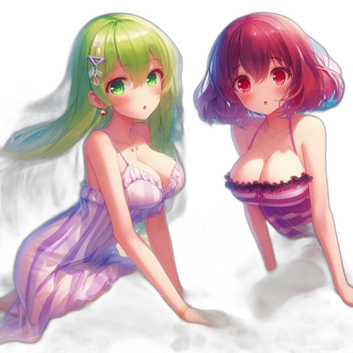 dress, watercolor, anime, pixel art, concept art, underwater, beach, green transparent PNG cut-out