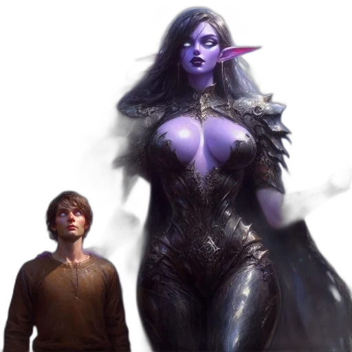 fantasy art, concept art, comic book art, pixel art, dark, blue, ethereal, pair transparent PNG cut-out