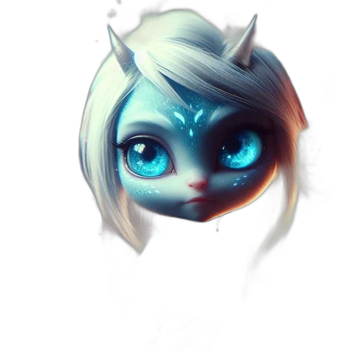 face, mask, staff, creature, fantasy art, concept art, anime, 3d render transparent PNG cut-out