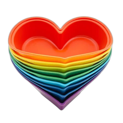 jewelry, colorful, neon, stack, plastic, plates, arranged, heart transparent PNG cut-out