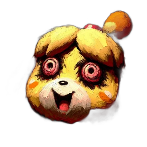 staff, mask, animal, creature, pixel art, concept art, 3d render, watercolor transparent PNG cut-out