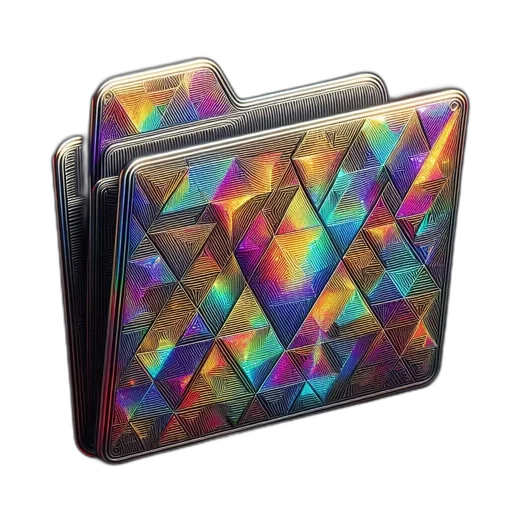 jewelry, folder, featuring, intricate, pattern, shifting, multicolored, triangles transparent PNG cut-out