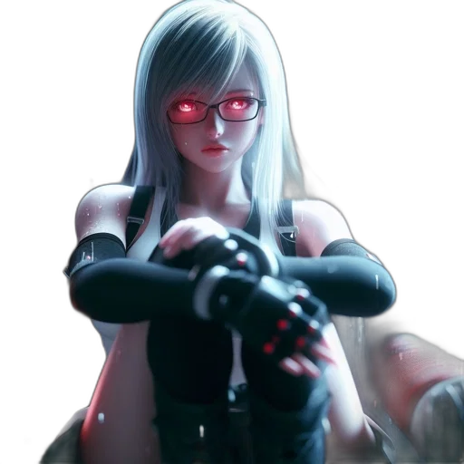 robot, weapon, face, mask, cyberpunk, concept art, 3d render, anime transparent PNG cut-out