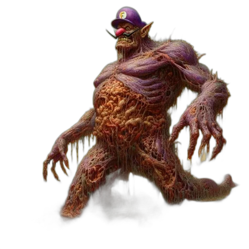 creature, animal, concept art, 3d render, fantasy art, pixel art, enormous, grotesque transparent PNG cut-out