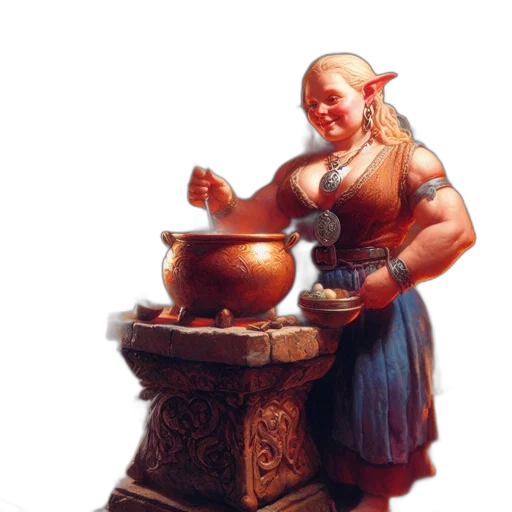 food, jewelry, staff, face, concept art, oil painting, fantasy art, photorealistic transparent PNG cut-out