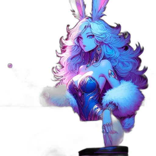 dress, hair, creature, staff, concept art, fantasy art, vaporwave, pixel art transparent PNG cut-out