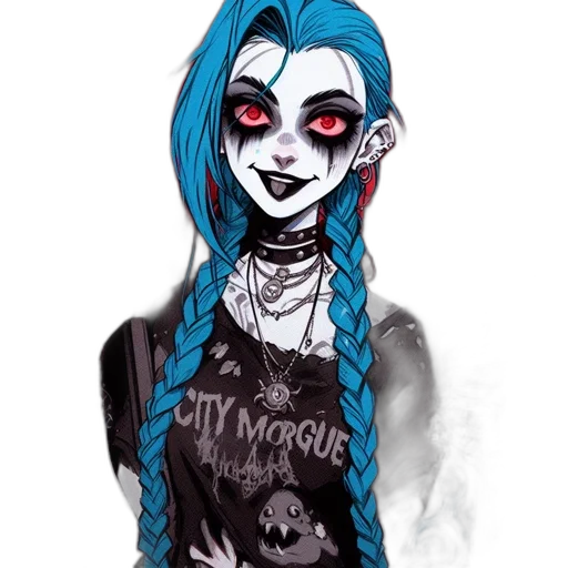 cartoon, comic book art, fantasy art, concept art, blue, dark, monochrome, female transparent PNG cut-out