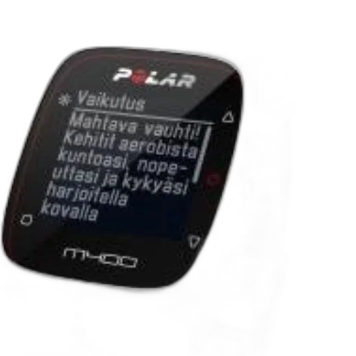 white, polar, m400, watch, black, screen, displaying, finnish transparent PNG cut-out