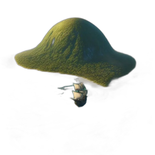 hat, creature, crown, umbrella, concept art, 3d render, photorealistic, fantasy art transparent PNG cut-out