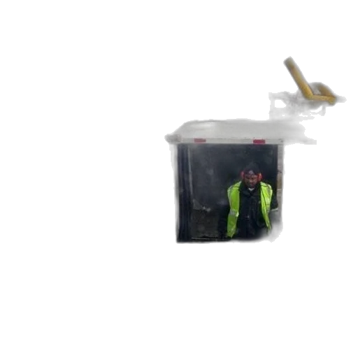 jacket, staff, robot, umbrella, 3d render, photorealistic, concept art, pixel art transparent PNG cut-out