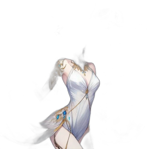 dress, staff, sword, weapon, concept art, fantasy art, watercolor, anime transparent PNG cut-out
