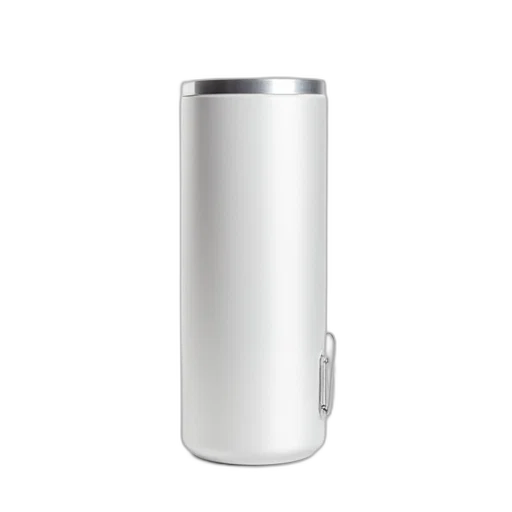 bottle, robot, 3d render, white, cylindrical, container, metallic, texture transparent PNG cut-out