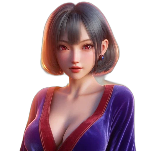 dress, face, staff, photorealistic, fantasy art, 3d render, concept art, red transparent PNG cut-out