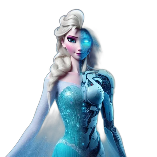 dress, concept art, 3d render, fantasy art, comic book art, blue, character, resembling transparent PNG cut-out