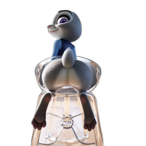 robot, bottle, dress, jewelry, 3d render, concept art, animated, rabbit transparent PNG cut-out