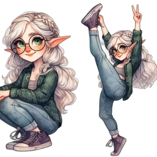 jacket, concept art, watercolor, cartoon, fantasy art, pastel, green, monochrome transparent PNG cut-out