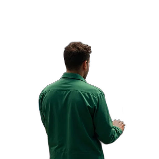 staff, jacket, umbrella, animal, concept art, 3d render, green, man transparent PNG cut-out