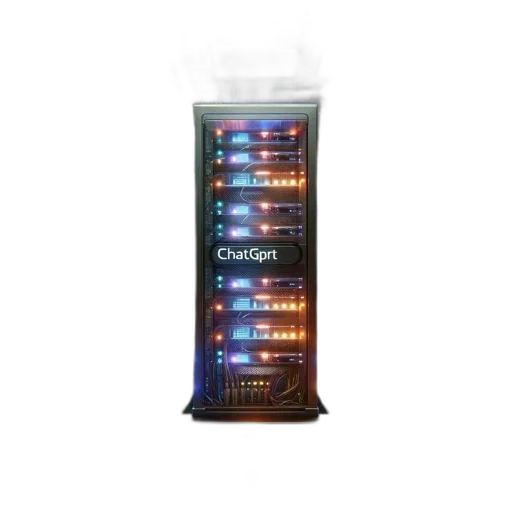 robot, staff, weapon, 3d render, data, center, houses, rows transparent PNG cut-out