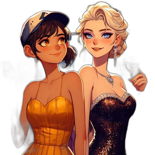 dress, concept art, cartoon, pixel art, comic book art, fire, golden, colorful transparent PNG cut-out