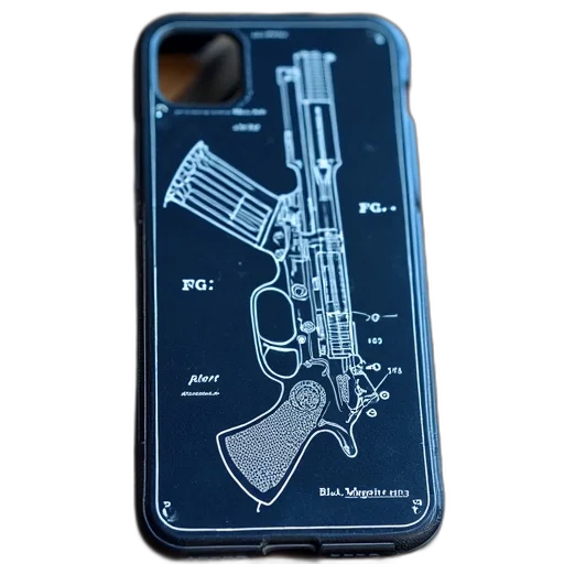 weapon, firearm, blueprint, patent transparent PNG cut-out