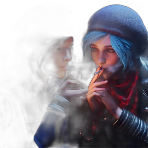 jacket, concept art, cyberpunk, fantasy art, photorealistic, fire, fog, outer space transparent PNG cut-out