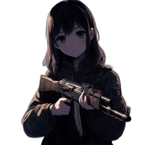 weapon, staff, jacket, animal, anime, pixel art, concept art, cartoon transparent PNG cut-out