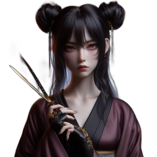 staff, face, weapon, fantasy art, concept art, anime, photorealistic, dark transparent PNG cut-out