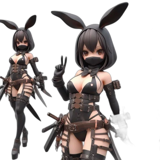 3d render, concept art, fantasy art, anime, monochrome, dark, image, features transparent PNG cut-out