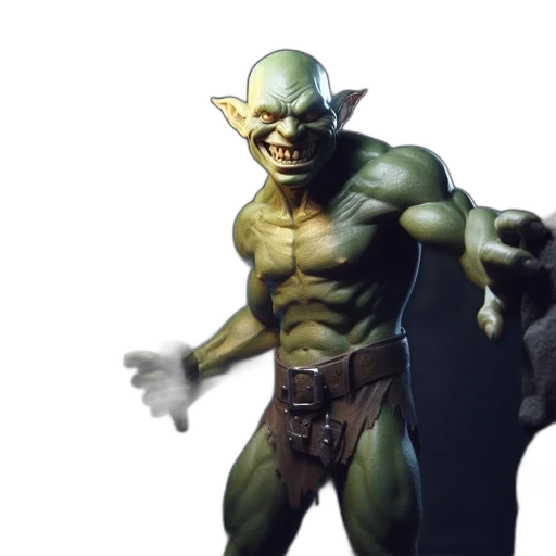 creature, staff, concept art, 3d render, fantasy art, photorealistic, green, imposing transparent PNG cut-out