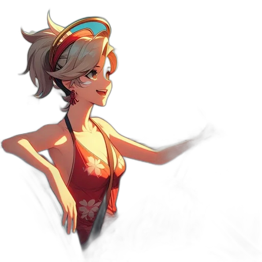 dress, staff, face, crown, concept art, pixel art, anime, fantasy art transparent PNG cut-out
