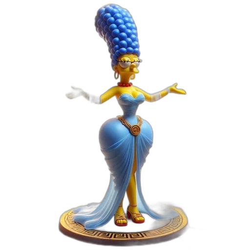 crown, hat, jewelry, dress, concept art, 3d render, marge, simpson transparent PNG cut-out