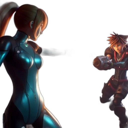 concept art, 3d render, anime, comic book art, fire, outer space, underwater, neon lights transparent PNG cut-out