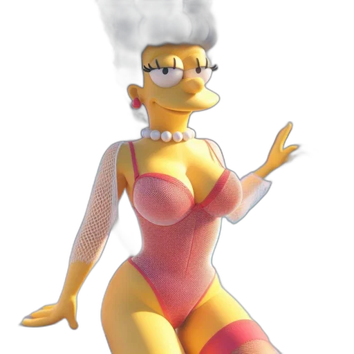 dress, robot, 3d render, concept art, cartoon, pixel art, fire, marge transparent PNG cut-out