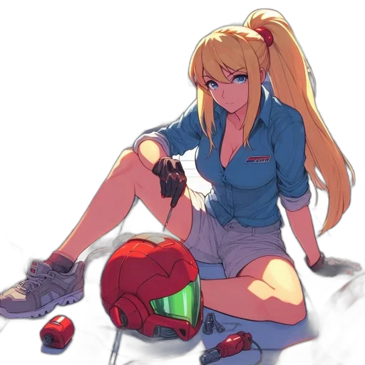 weapon, shoes, dress, anime, pixel art, concept art, cartoon, neon lights transparent PNG cut-out
