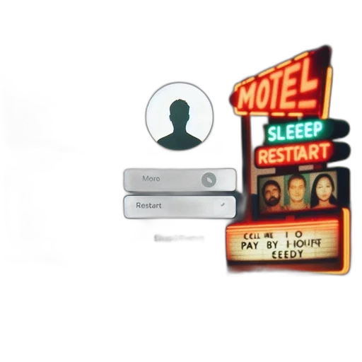 staff, 3d render, concept art, digital, depiction, motel, scene, twilight transparent PNG cut-out