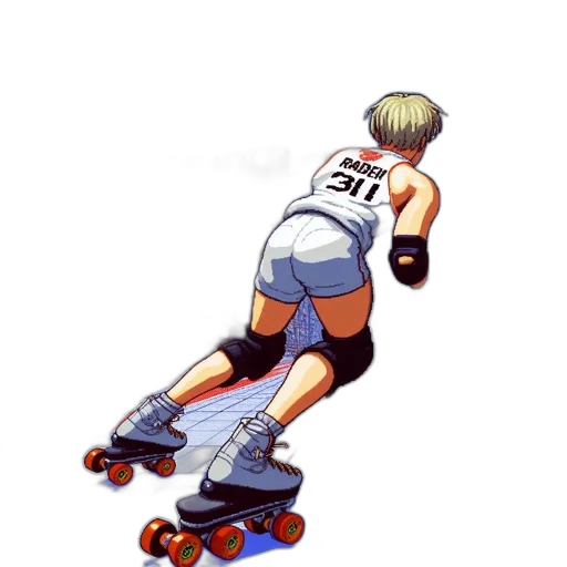 concept art, pixel art, cartoon, photorealistic, urban, setting, roller, derby transparent PNG cut-out