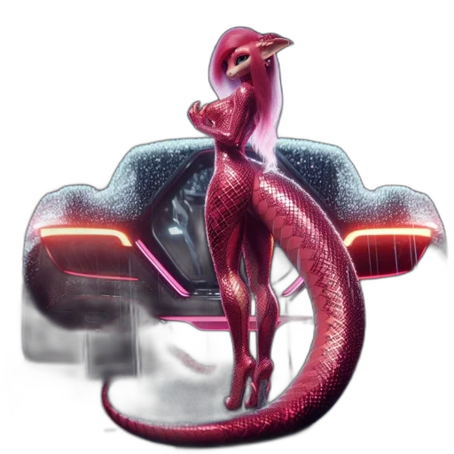 dragon, creature, robot, car, concept art, 3d render, fantasy art, vaporwave transparent PNG cut-out