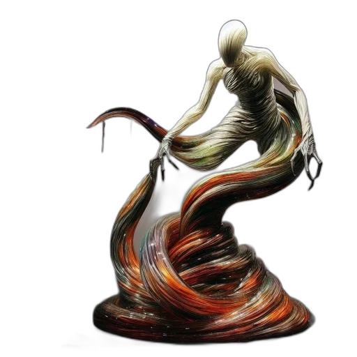 creature, staff, hair, dragon, concept art, fantasy art, 3d render, photorealistic transparent PNG cut-out