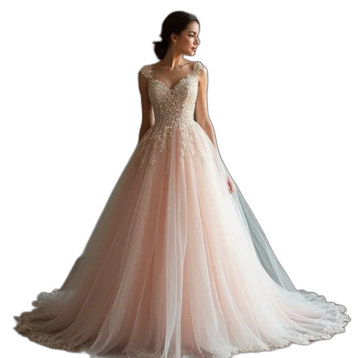 dress, pastel, colorful, line, halt, prom, sleeveless, tulle transparent PNG cut-out