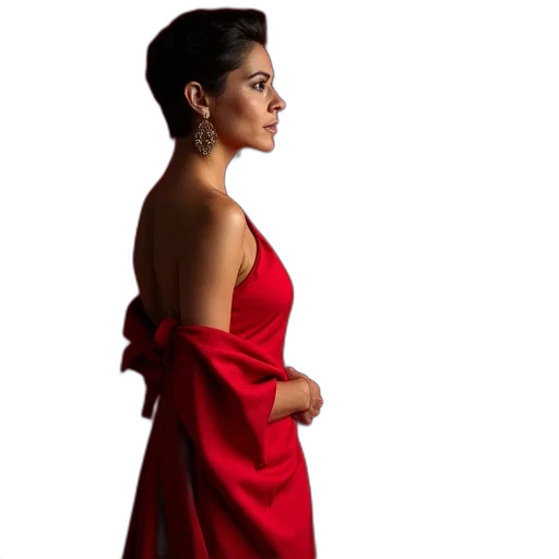 dress, jewelry, red, woman transparent PNG cut-out