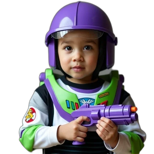robot, staff, weapon, face, 3d render, photorealistic, outer space, child transparent PNG cut-out