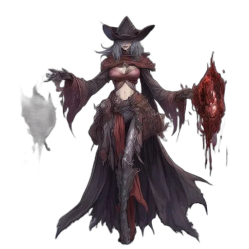 staff, creature, concept art, fantasy art, pixel art, comic book art, dark, red transparent PNG cut-out