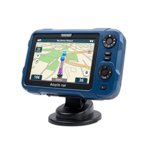 modern, gps, device, blue, black, color, scheme, displayed transparent PNG cut-out