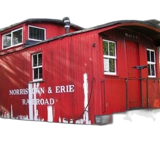 building, red, train, car, morristown, erie, railroad, written transparent PNG cut-out