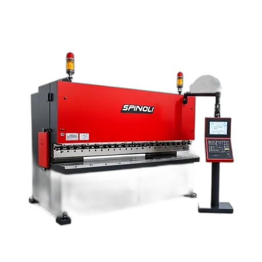 red, bending, machine, brand, name, spinoli, front, displayed transparent PNG cut-out