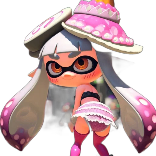 dress, hat, weapon, staff, vaporwave, concept art, 3d render, anime transparent PNG cut-out