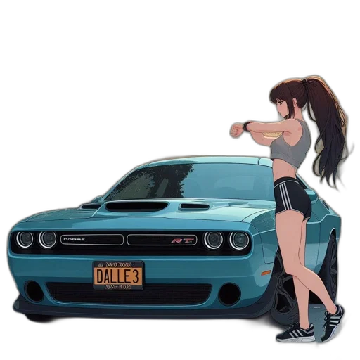car, weapon, anime, photorealistic, concept art, fantasy art, city street, evening transparent PNG cut-out