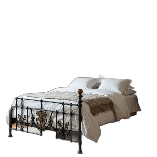 furniture, 3d render, photorealistic, queen, size, bed, frame, has transparent PNG cut-out